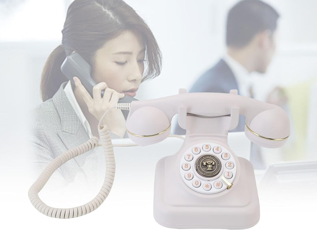 Audio Guestbook, Retro Phone Design with 32GB Micro Storage Card for Wedding Birthday Anniversary Party Voicemail Message Recorder (White)