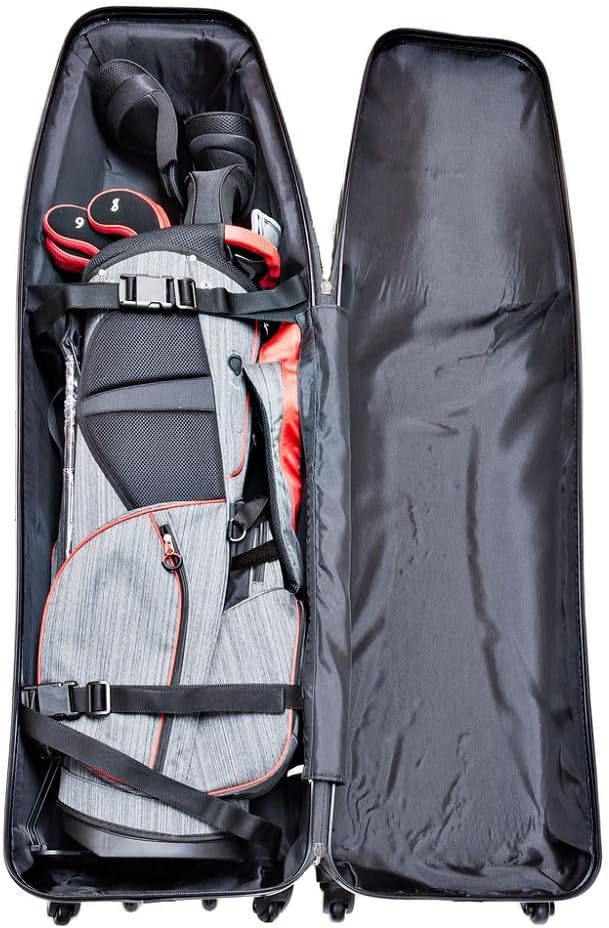 JEF WORLD OF GOLF New Hard Case Travel Cover for Golf Bag/Clubs - Black