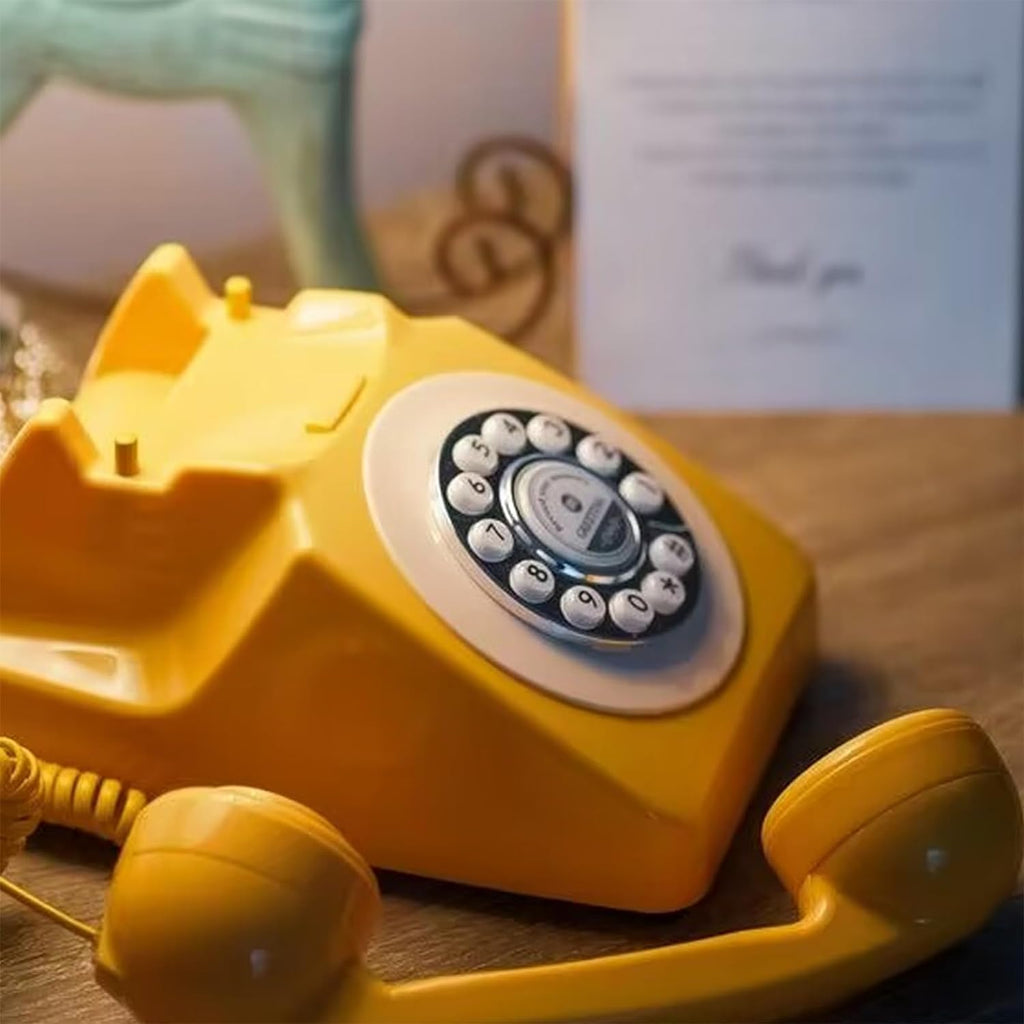 Audio Guest Book Wedding Phone with Flight Case, Record Customized Audio Message with Guest Book Retro Phone Audio GuestBook for Wedding Birthday Party Confession (Yellow)