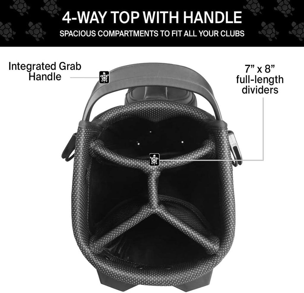 KRADUL - LUX 7.5' 4-Way Carry Bag – Lightweight Golf Stand Bag with Club Organizer, Push Cart Compatible, Travel-Ready Design