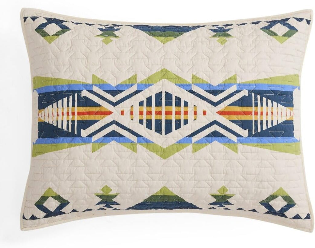Pendleton King Quilt Set – 100% Cotton 3 Piece Quilt Set with Shams, Soft Lightweight Bedding for King Size Bed, Tan Patterned Comforter Alternative, King Bedding Set (Creekside)