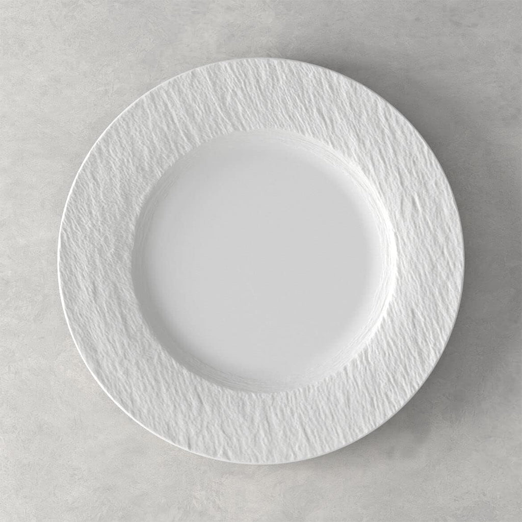 Villeroy & Boch Manufacture Rock Blanc 12-Piece Dinnerware Set, Service for 4, Dinner Plates, Salad Plates & Pasta Bowls, Premium Porcelain, Made in Germany, Matte White