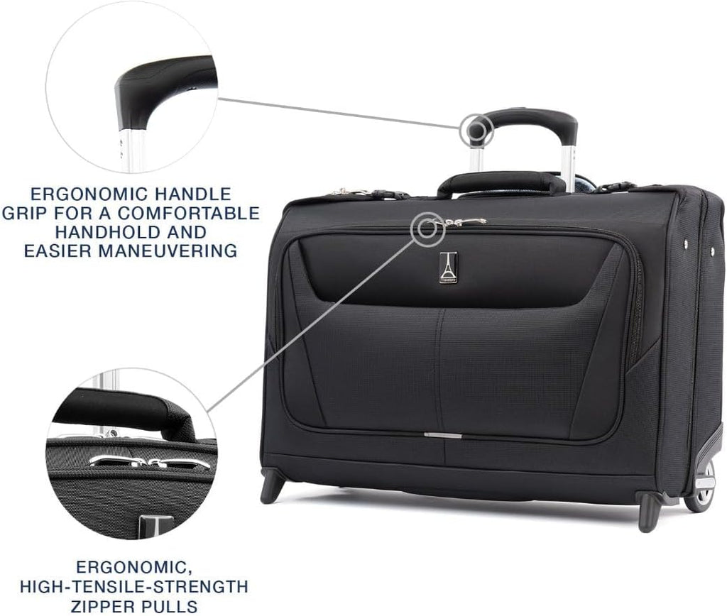 Travelpro Maxlite 5 Softside Lightweight Carry-On Upright 2 Wheel Rolling Garment Bag, 22-Inch — Black