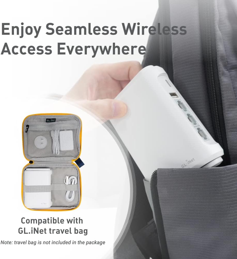GL.iNet GL-MT6000 (Flint 2) WiFi 6 Router & GL.iNet GL-SFT1200 (Opal) Secure Travel WiFi Router