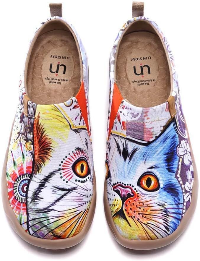 UIN Women's Slip On Shoes Colorful Comfortable Lightweight Art Travel Sneakers Casual Floral Stylish Everyday Loafers