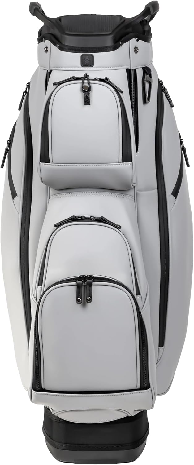 KRADUL - LUX Cart Bag – Lightweight Vegan Leather Golf Cart Bag with Waterproof Pockets, Organized Club Dividers & Cart Strap Tunnel