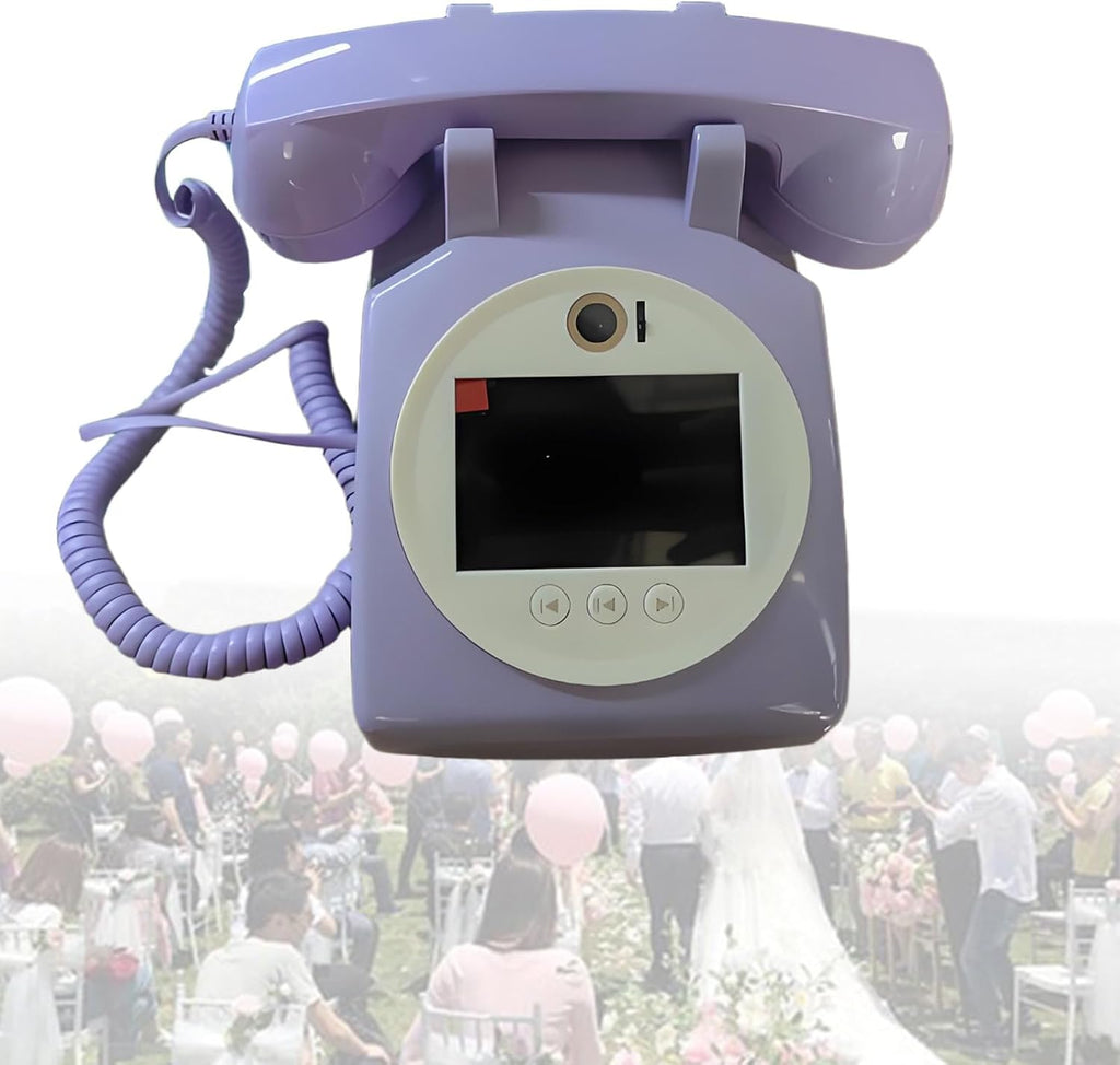 Video & Audio Guest Book, Wedding Phone Guest Book Creative, Easy to Use & Fun, Engagements Anniversaries Baby Showers Graduation Purple-64GB