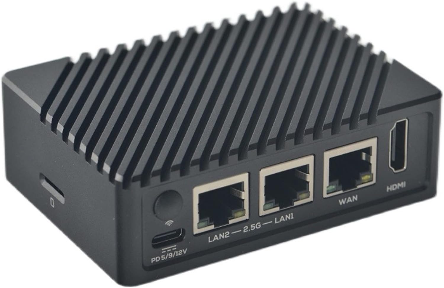 Nanopi R5S Router RK3568 development board OpenWRT A55 HDMI2.0 2.5G Gigabit network port Mini Router (4GB Mental case with 20W PD Power Supply)
