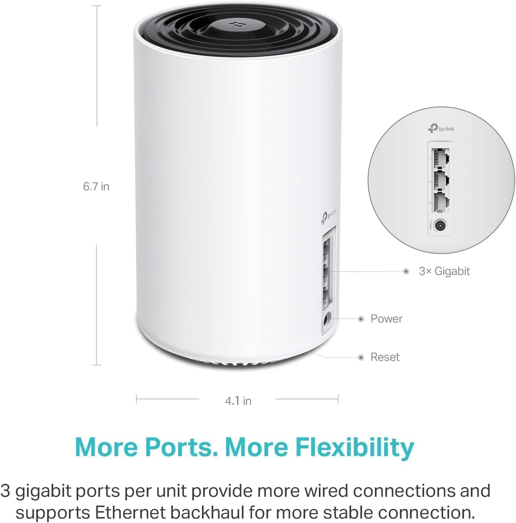 TP-Link Deco XE75 AXE5400 Tri-Band WiFi 6E Mesh System - Covers up to 2900 Sq.Ft, Replaces WiFi Router and Extender, AI-Driven Mesh, New 6GHz Band, 1-Pack