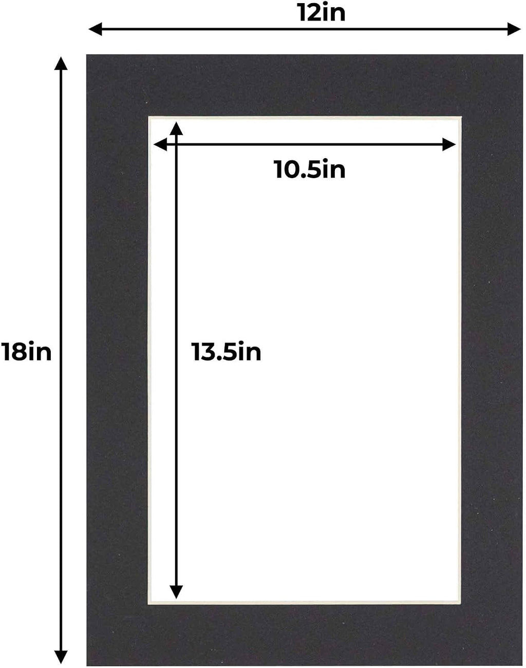 11x14 Mat for 12x18 Frame - Precut Mat Board Acid-Free Black 11x14 Photo Matte Made to Fit a 12x18 Picture Frame, Premium Matboard for Family Photos, Show Kits, Art, Picture Framing, Pack of 25 Mats