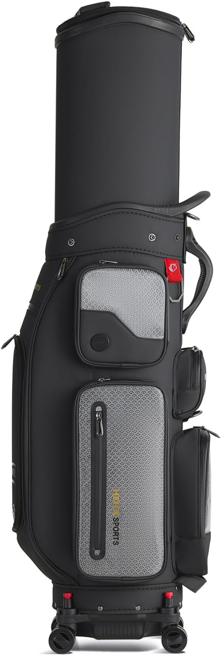 HELIX-Golf Golf Cart Bag, Easy to Carry, Retractable Golf Club Cart Bag with Locking Wheels Chassis and Latest Integrated Handgrip.