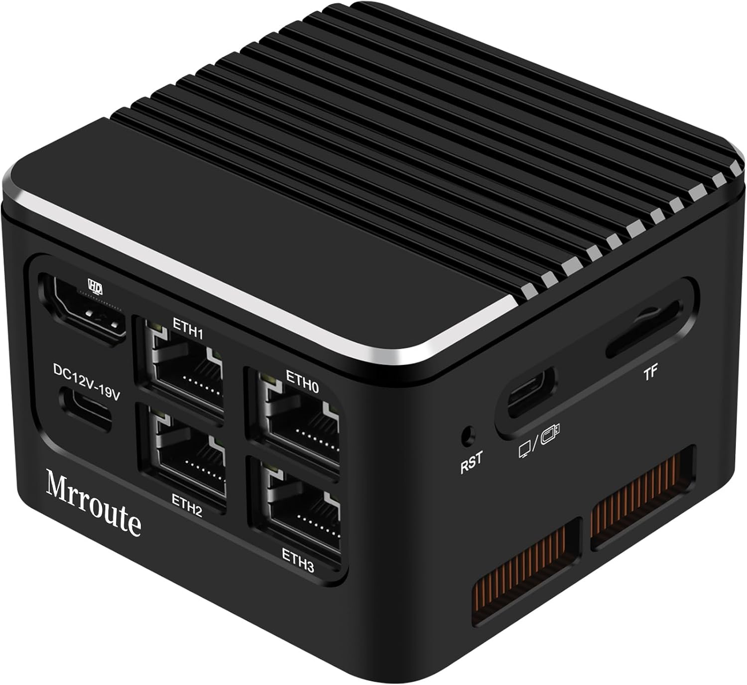 MR-M1 Plus Mini Router Alder Lake i3-N305, 8C/8T, up to 3.8 GHz,16G RAM NO SSD, Type-C/HDMI 4K Dual Display,4X LAN i226-V 2.5GbE Ports/USB3.1 Gen2,Linux/Ubuntu PC