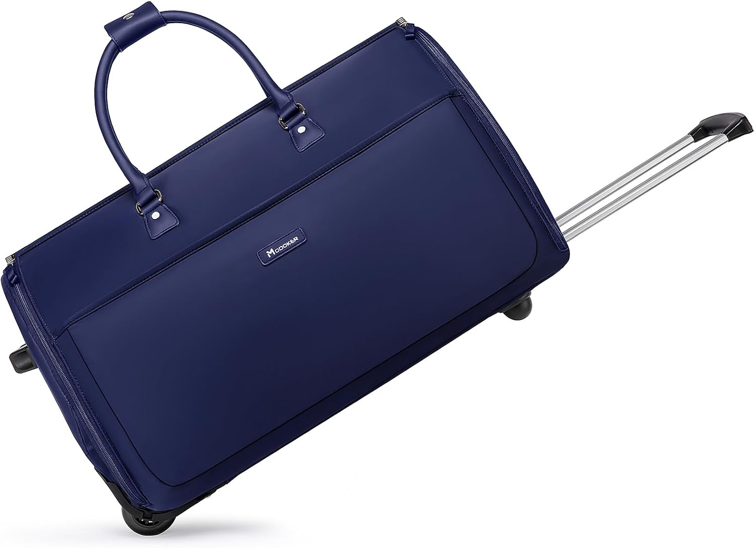 Modoker Rolling Garment Bags, Large Garment Duffle Bag with Wheels, 3 in 1 Garment Suit Luggage Bag for Women Men Business Travel Weekender, Blue