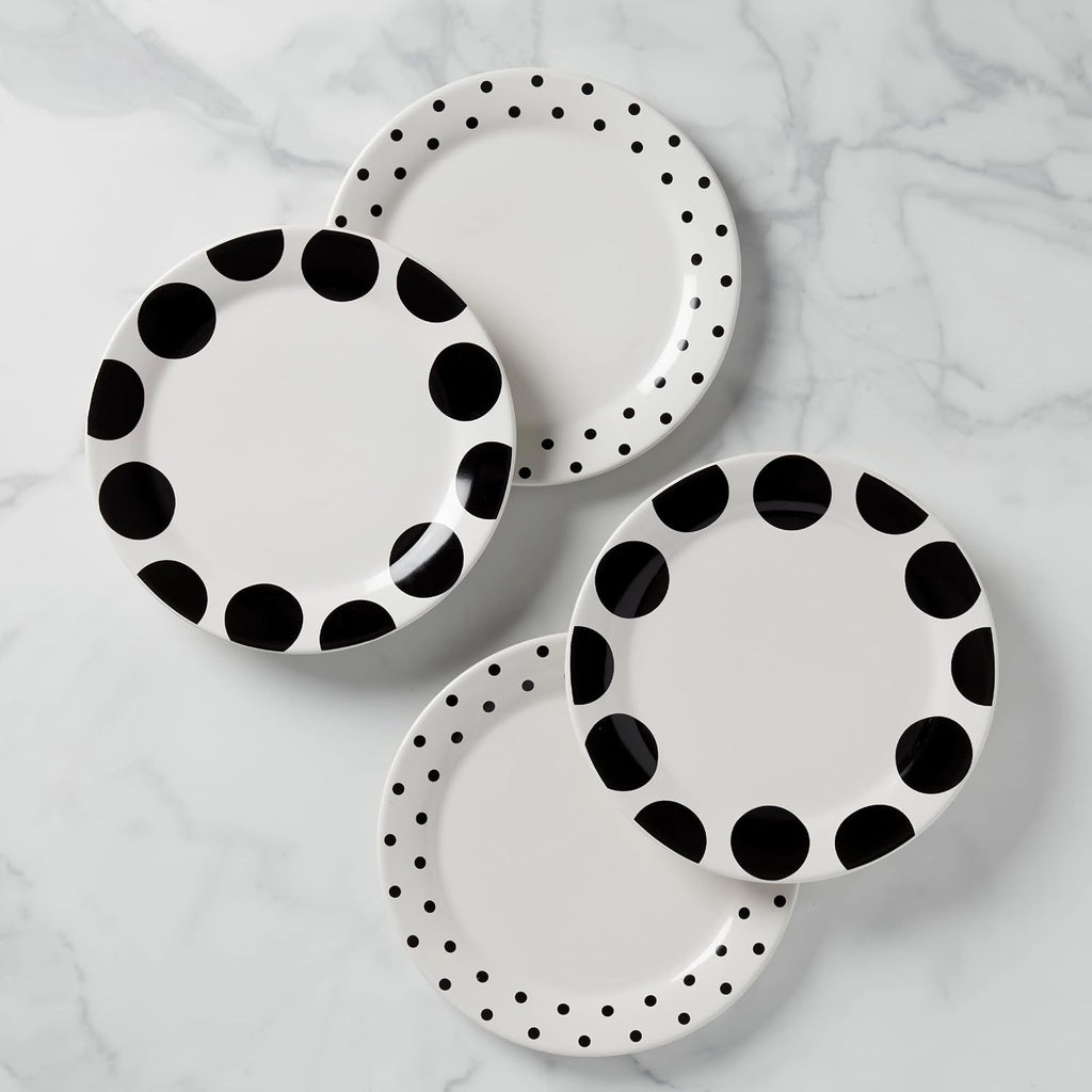Kate Spade New York Dot Assorted Dinner Plates, Set Of 4, 7.95, White