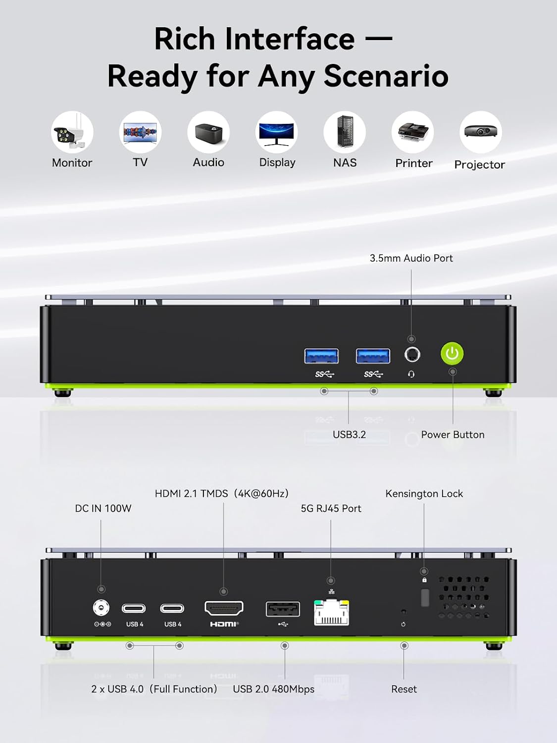 GMKtec K13 Mini PC Intel Ultra 7 256V (Turbo 4.8GHz) SK Hynix LPDDR5 8533 MT/s PCIe 4.0 SSD Intel ARC 140V Desktop Mini Computer 5GbE LAN NIC/ 2X M.2 Expansion Slots/ USB4/ HDMI