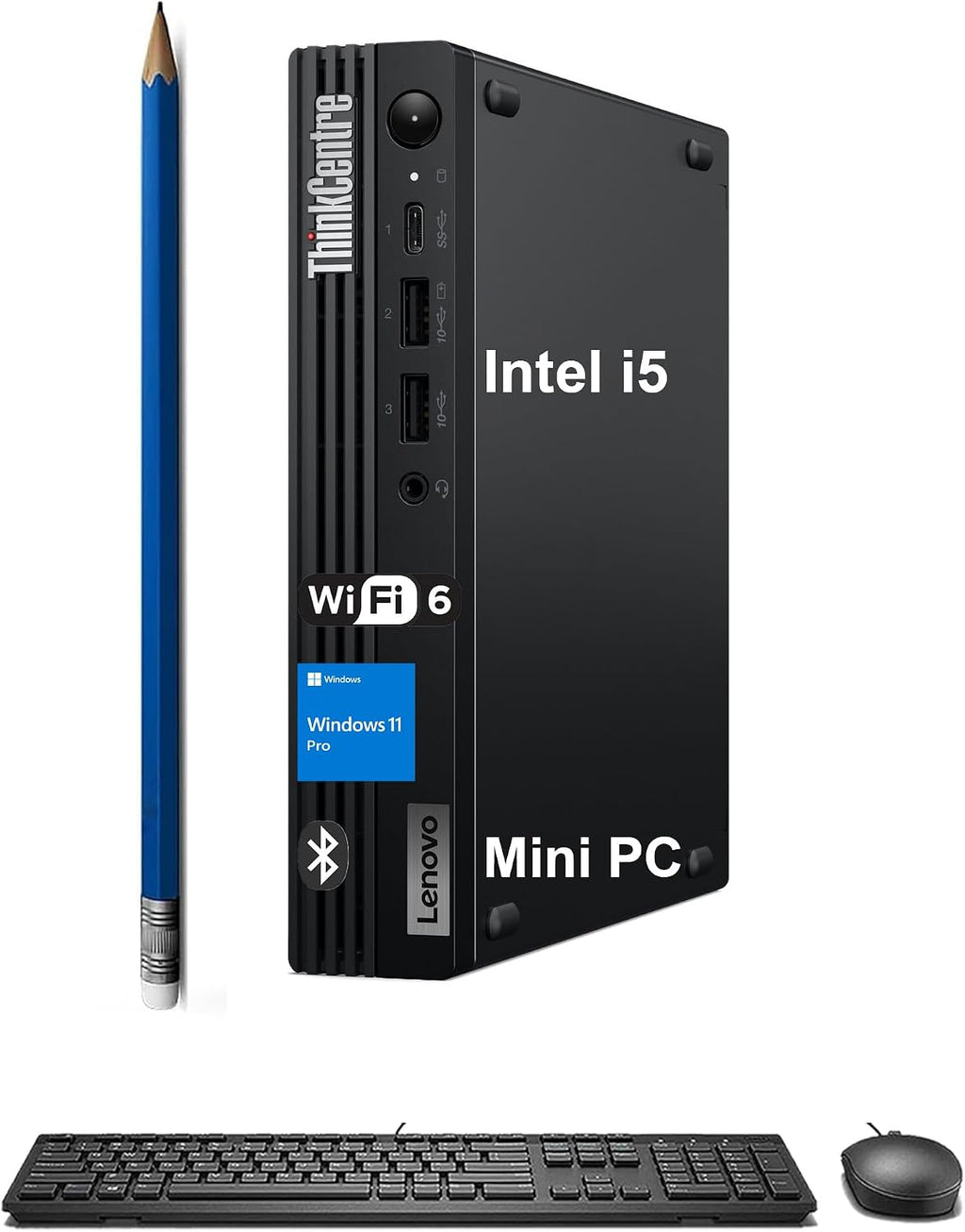 Lenovo ThinkCentre M70q Gen 5 Tiny Business Desktop, Intel 10-Core i5-14400T (> i7-13700T), UHD Graphics 730, MFF, Mini PC, Wi-Fi, IST Computer Customized 16GB/32GB DDR5 RAM, 512GB/1TB SSD, Win 11 Pro