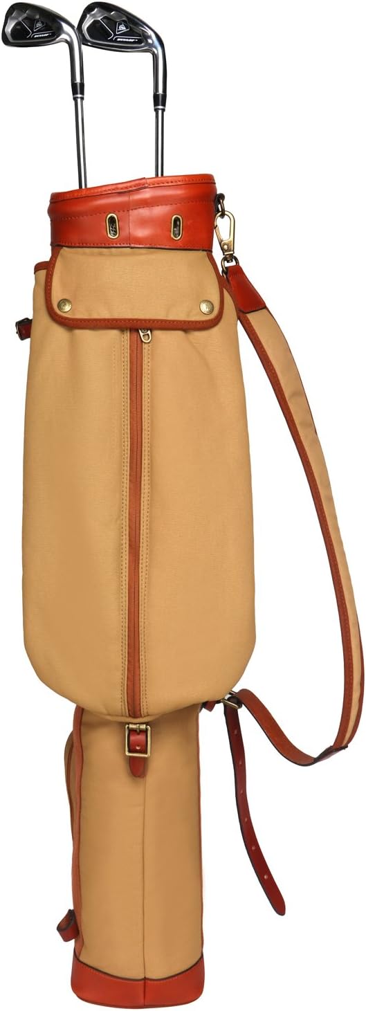 Tourbon Vintage Golf Club Carry Bags Travel Case - Canvas and Leather