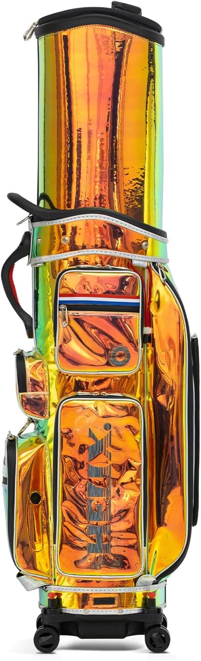 HELIX-Golf Golf Cart Bag, Easy to Carry, Retractable Golf Club Cart Bag with Locking Wheels Chassis and Latest Integrated Handgrip.