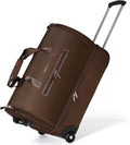 Modoker Convertible Rolling Garment Bag for Travel, Suit Travel Bag with Trolley, Garment Duffel Bag with Wheels & Shoes Compartment for Business Trip, Weekender - Brown