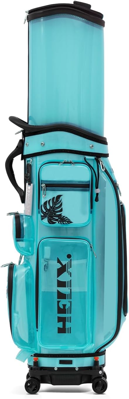 HELIX-Golf Golf Cart Bag, Easy to Carry, Retractable Golf Club Cart Bag with Locking Wheels Chassis and Latest Integrated Handgrip.