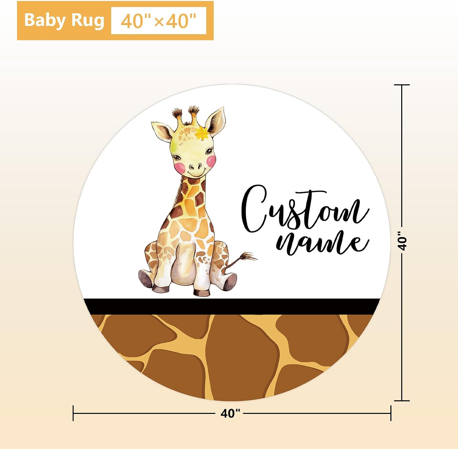 Terwex Personalized Crib Bedding Set, 5 Pcs Custom Name Nursery Bedding Sets, Giraff Infant Bedding Set for Boys Girls, Double Layer Flannel Baby Crib Set, Customized Gifts for Babies Toddlers Kids