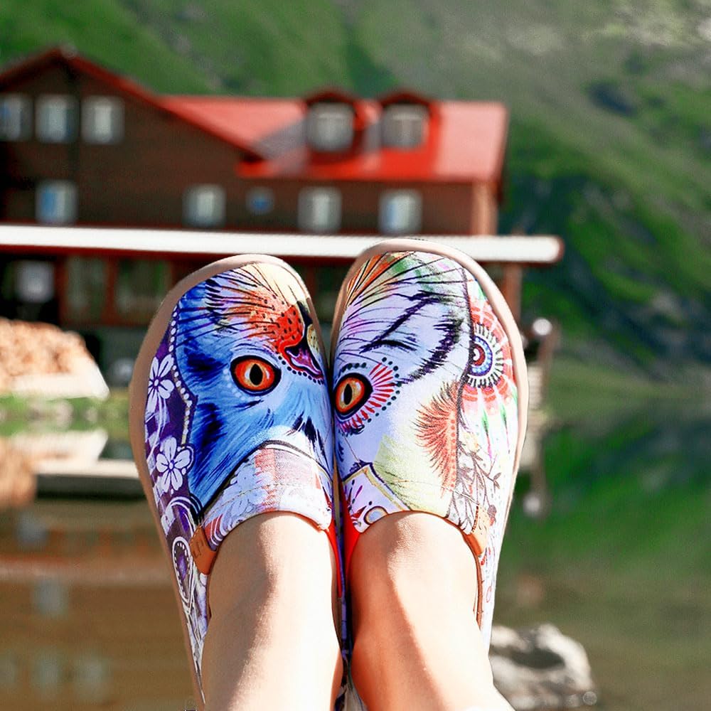 UIN Women's Slip On Shoes Colorful Comfortable Lightweight Art Travel Sneakers Casual Floral Stylish Everyday Loafers