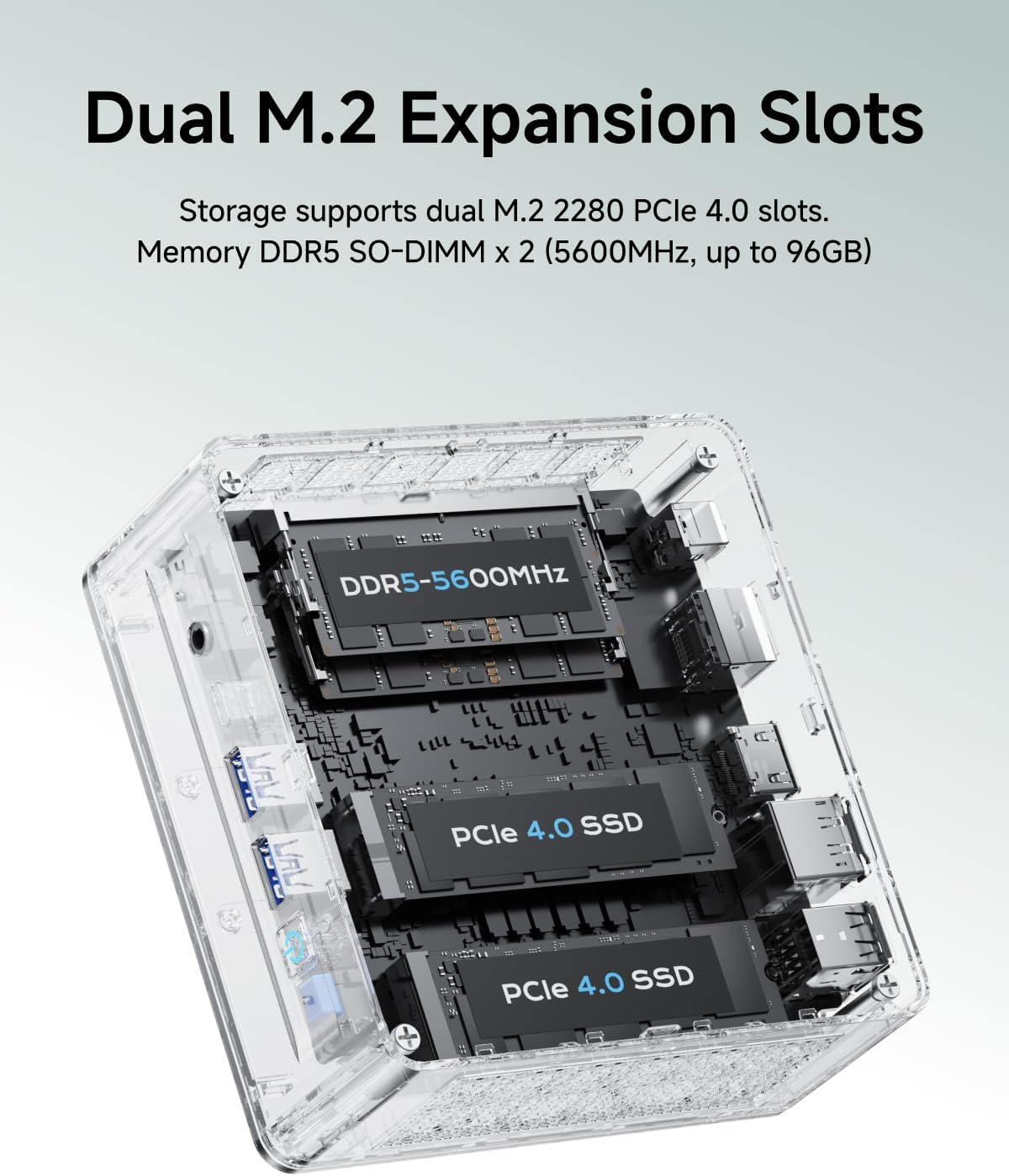 MINISFORUM M1 Lite Mini PC Core Ultra 5 Processor 125U(12C/14T) 16GB DDR5(5600MHz) 512GB SSD Desktop Computer, HDMI|DP|USB4 Video Output, 2.5G RJ45/WiFi6e, 2X PCIe4.0 SSD Slot, Intel Graphics Micro PC
