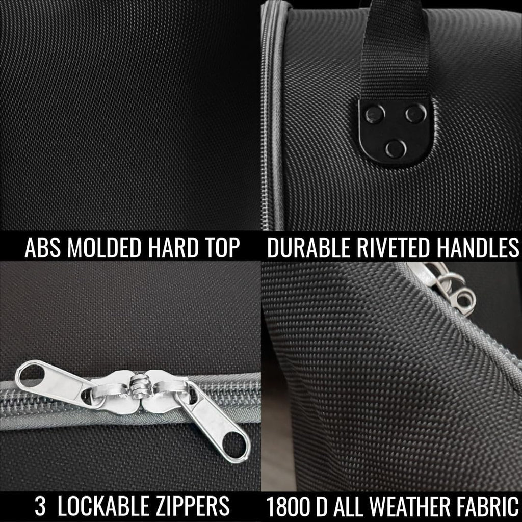 CaddyDaddy Enforcer Golf Travel Bag Crush Resistant Hard Top Protection, New 18 Month Full Replacement Coverage, Durable Thick Nylon Wheels Lockable XL Zippers. Case for Transporting Clubs on Airlines