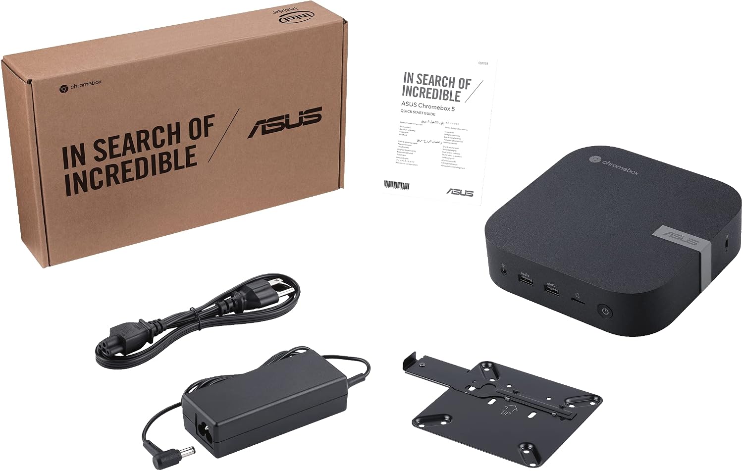 ASUS Chromebox 5 CHROMEBOX5-S7057UNENT Chromebox - Intel Core i7 12th Gen i7-1260P - 16 GB - 256 GB SSD - Mini PC - Eco Black - Intel Chip - ChromeOS - Intel UHD Graphics DDR5 SDRAM - IEEE 802.11ax -