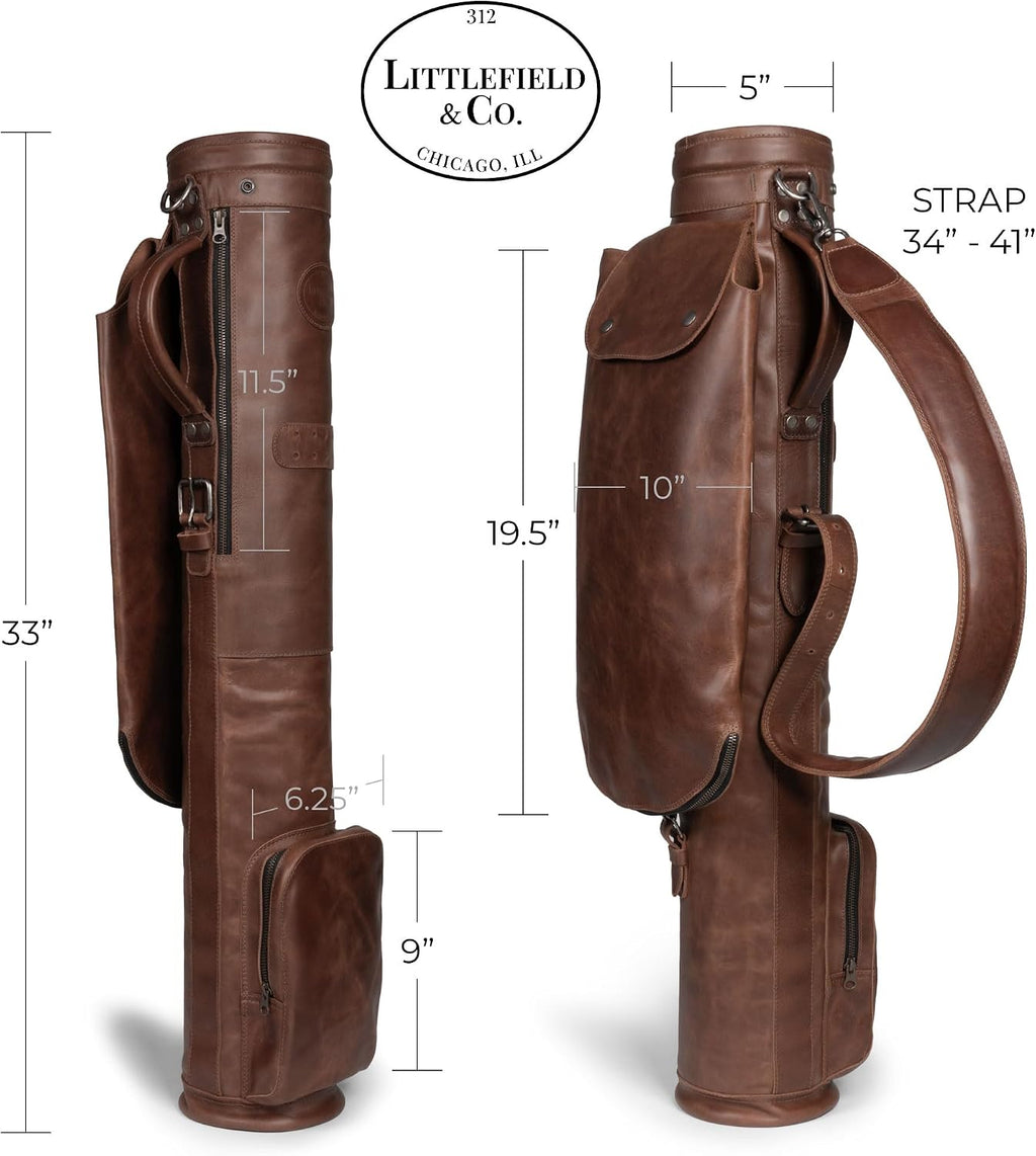 Littlefield & Co., Sunday Golf Club Bag, Small Golf Bag for a Few Clubs, Lightweight Basic Carry Bags, Practice & Travel Cart for Men & Women, Driving Range Carrier Accessories