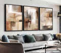 ASDCEUTICALS Large Canvas Wall Art - Brown and Beige Abstract Pictures for Living Room Vintage Wall Decor Retro Rustic Paintings Black Float Framed for Bedroom Dinning Room 20' X 28' X 3 pcs