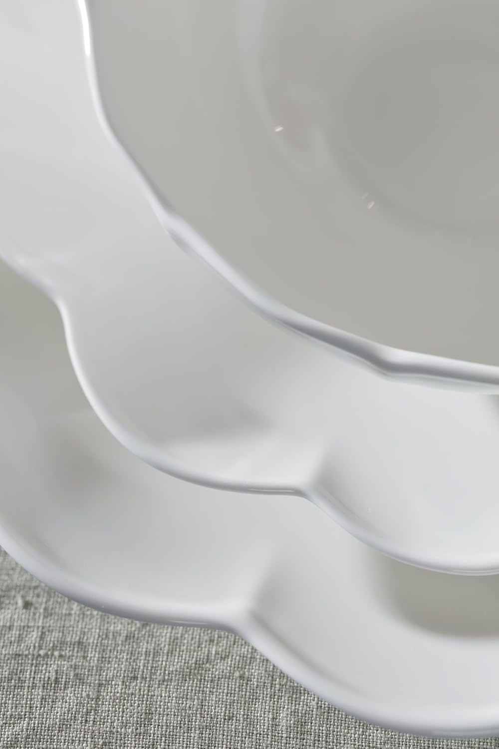 Lenox Dinnerware Set, Studio 1414 Scallop 12-Piece Set, Service For 4, Bone China Material, Dishwasher & Microwave Safe, Home And Kitchen, Kitchen And Dining, Plates And Bowls Sets (White, 12 Pieces)
