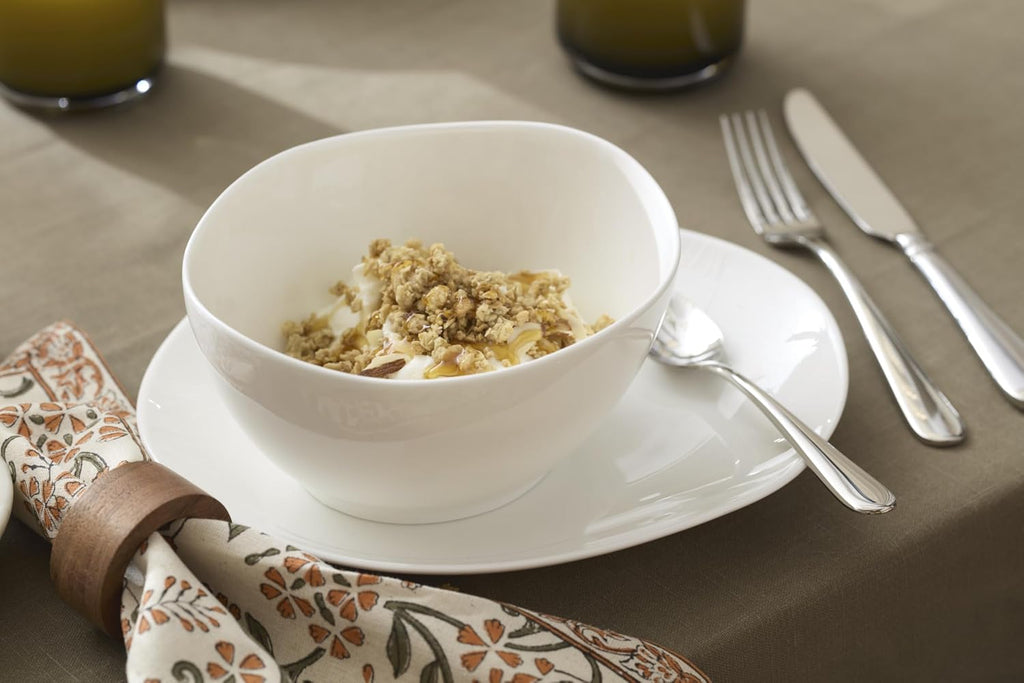 Lenox Dinnerware Set, Studio 1414 Curve 12-Piece Set, Service For 4, Bone China Material, Dishwasher & Microwave Safe, Home And Kitchen, Kitchen And Dining, Plates And Bowls Sets (White, 12 Pieces)