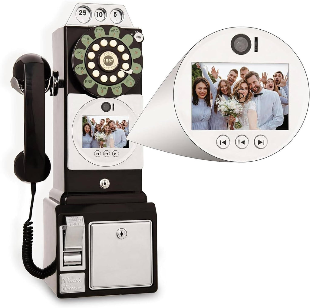 Video Audio Guest Book Wedding Phone, Record Customized Video Audio Messages, Video Audio Phone guestbook, Preserve Your Special Occasions,5-7 Hours Usage, 5000mAh Battery(Black)