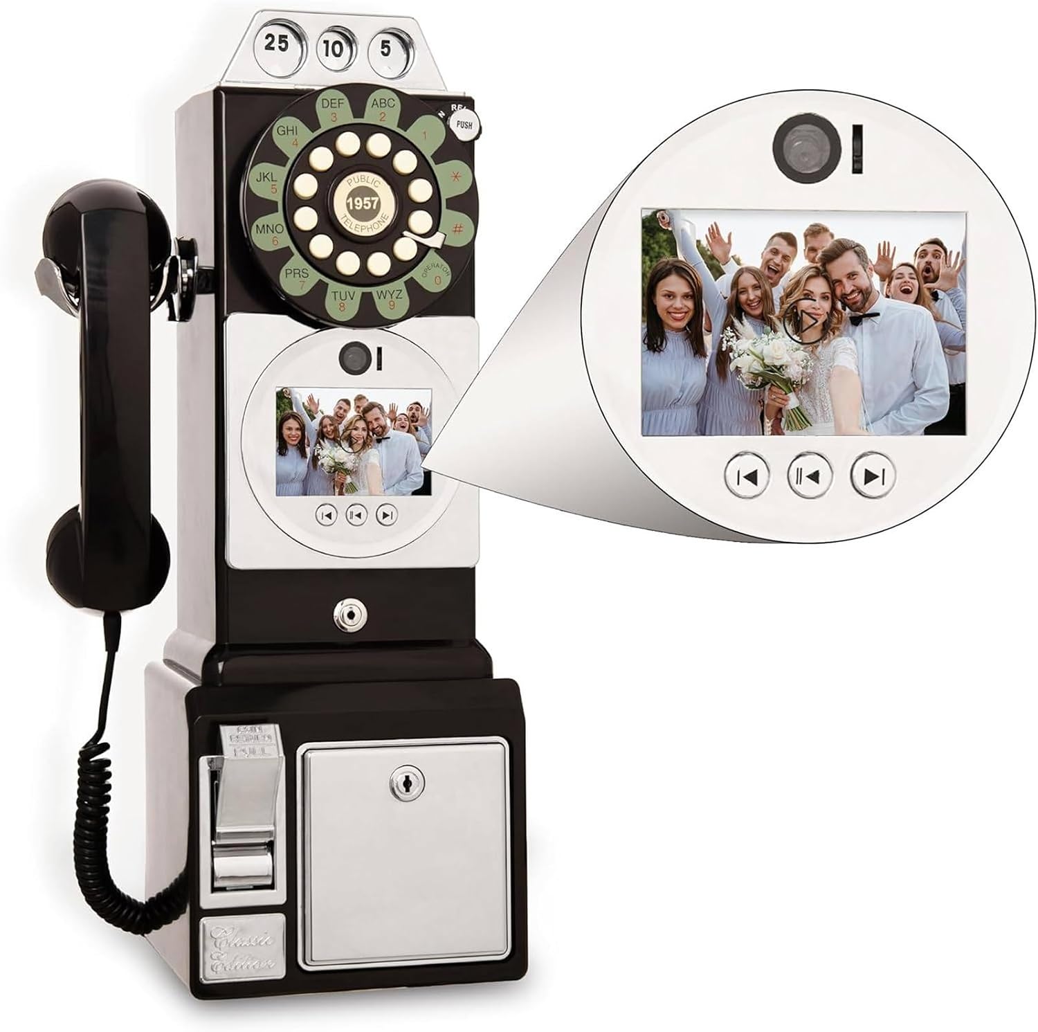 Video Audio Guest Book Wedding Phone, Record Customized Video Audio Messages, Video Audio Phone guestbook, Preserve Your Special Occasions,5-7 Hours Usage, 5000mAh Battery(Black)