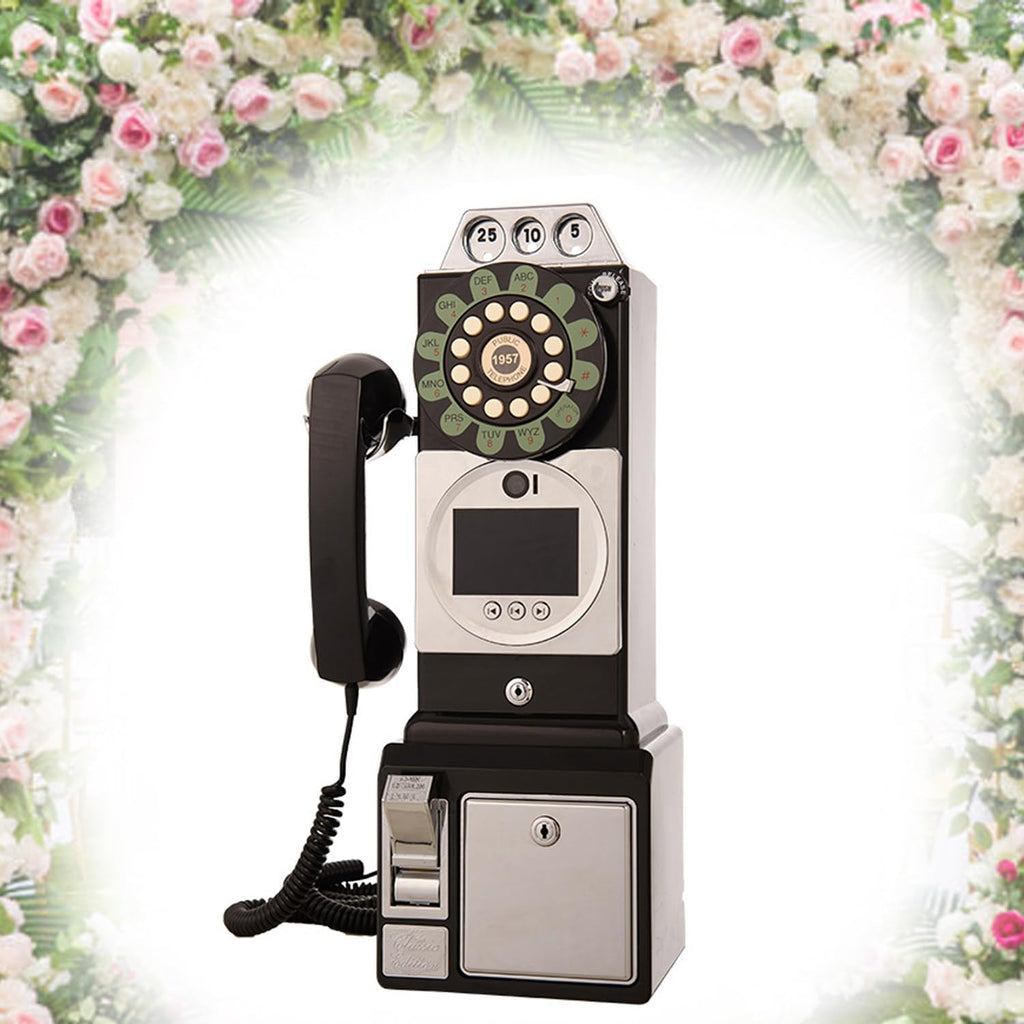 32GB Audio Guest Book, Vintage Wedding Guestbook, Easy to Use & Fun, Audio Phone Guestbook with Playback, for Wedding Birthday Party Anniversary,Black