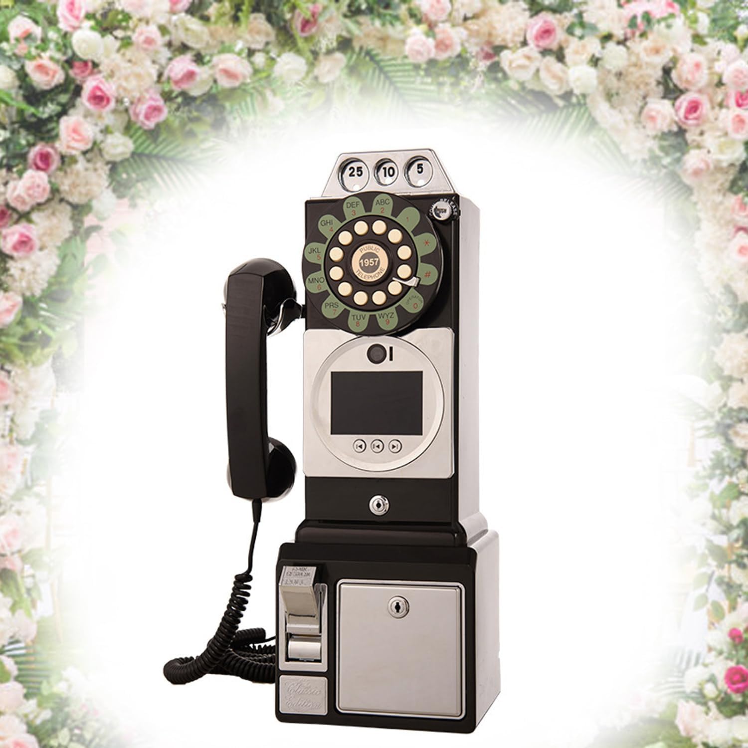 32GB Audio Guest Book, Vintage Wedding Guestbook, Easy to Use & Fun, Audio Phone Guestbook with Playback, for Wedding Birthday Party Anniversary,Black