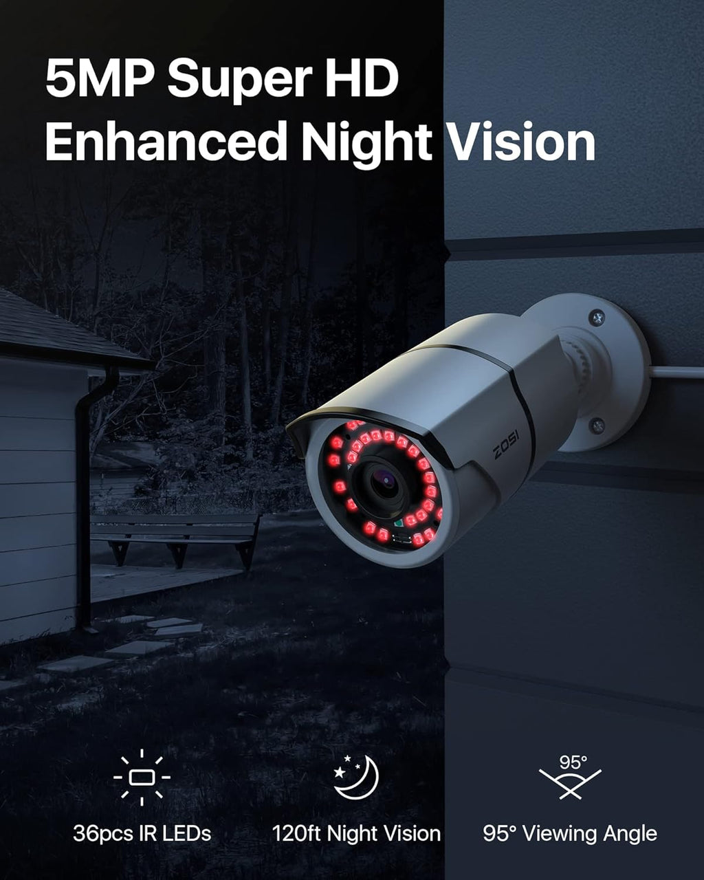 ZOSI 16CH 4K PoE Home Security Cameras System,H.265+ 16Channel 8MP NVR with 4TB HDD,6Pcs 5MP Outdoor Indoor PoE IP Bullet Camera,Color Night Vision,Motion Alert,IP66 Weatherproof,for 24/7 Recording