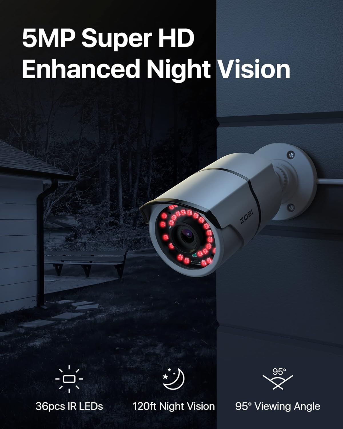 ZOSI 16CH 4K PoE Home Security Cameras System,H.265+ 16Channel 8MP NVR with 4TB HDD,6Pcs 5MP Outdoor Indoor PoE IP Bullet Camera,Color Night Vision,Motion Alert,IP66 Weatherproof,for 24/7 Recording