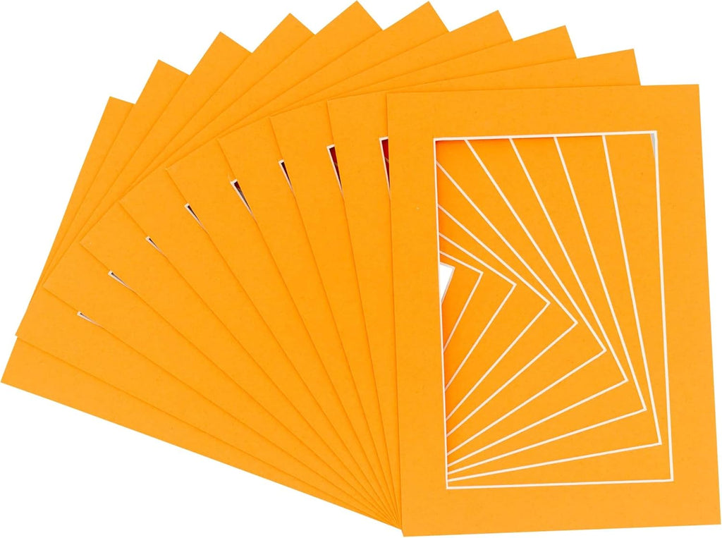 11x14 Mat for 12x18 Frame - Precut Mat Board Acid-Free Show Kit with Backing Board, and Clear Bags Orange 11x14 Photo Matte Made to Fit a 12x18 Picture Frame Matboard for Framing, Pack of 100 Mats