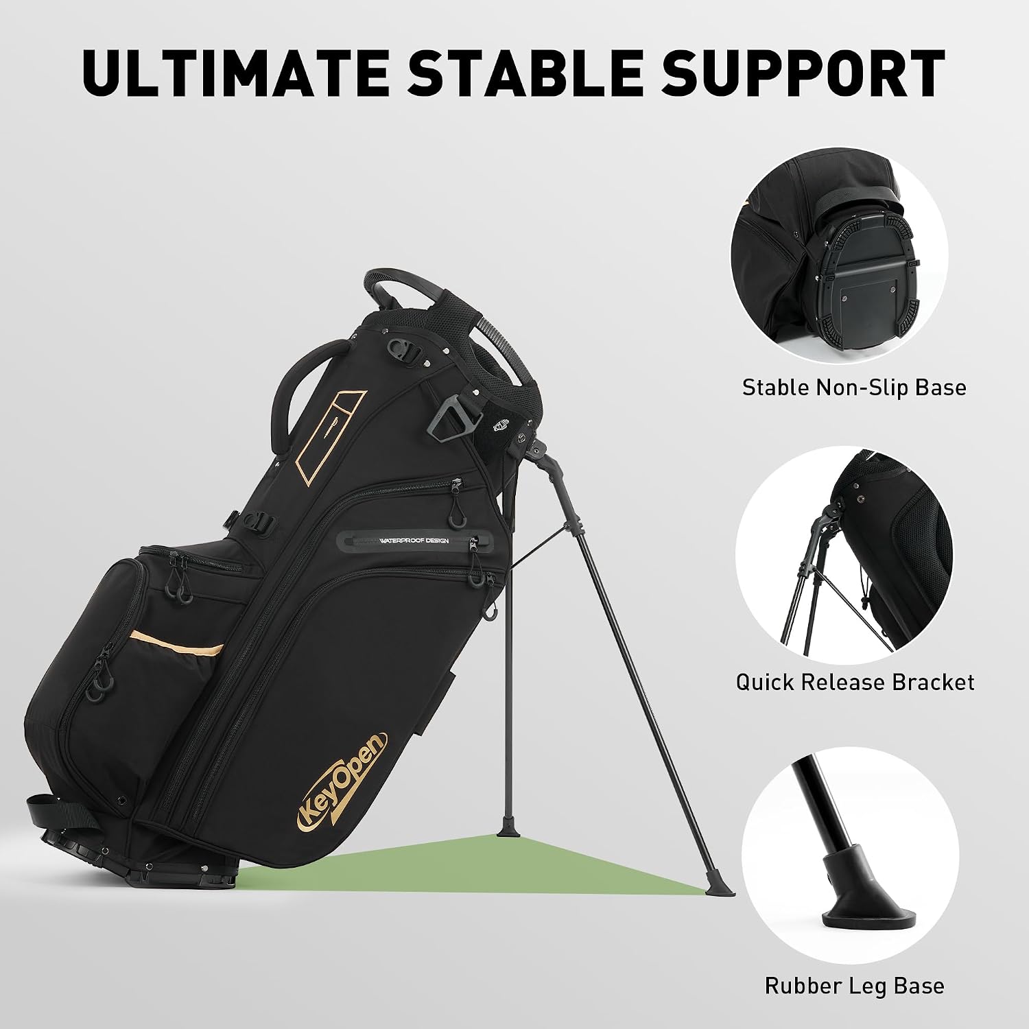 Lightweight Golf Stand Bag, 14 Way Golf Bags with Full Length Dividers for Men Women, Encrypted 900D Weather-Proof Club Carry Bag with Ergonomic Dual Strap, Cooler Pockets, 9 Pockets