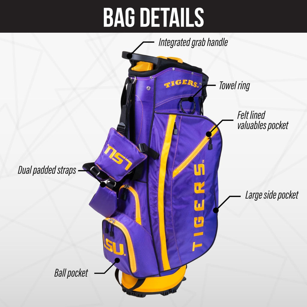 Team Golf NCAA Fairway Golf Stand Bag, Lightweight, 14-Way Top, Spring Action Stand, Insulated Cooler Pocket, Padded Strap, Umbrella Holder & Removable Rain Hood