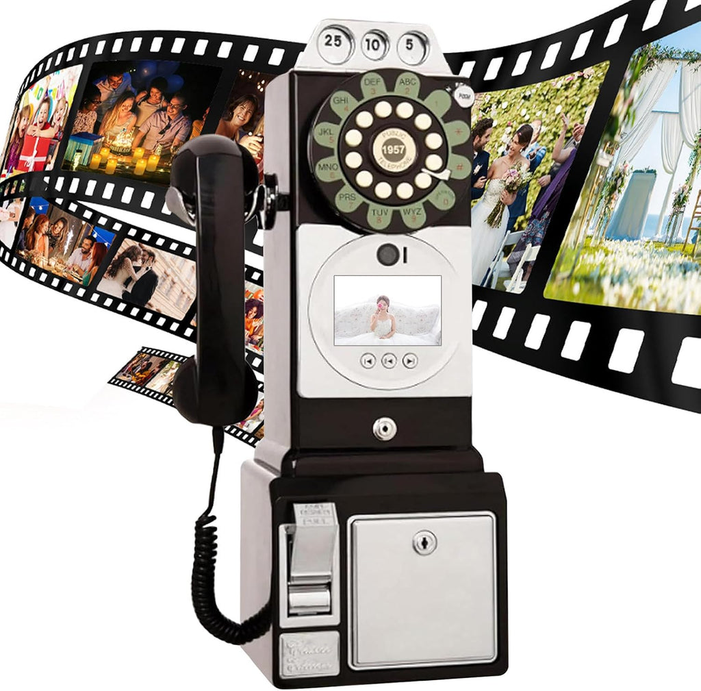 Video Audio Guest Book Wedding Phone, Customized Video Messages, Five Levels Brightness, Can Record for 6-7 Hours, Video Guestbook, Record Preserve Your Special Occasions,Black-32GB