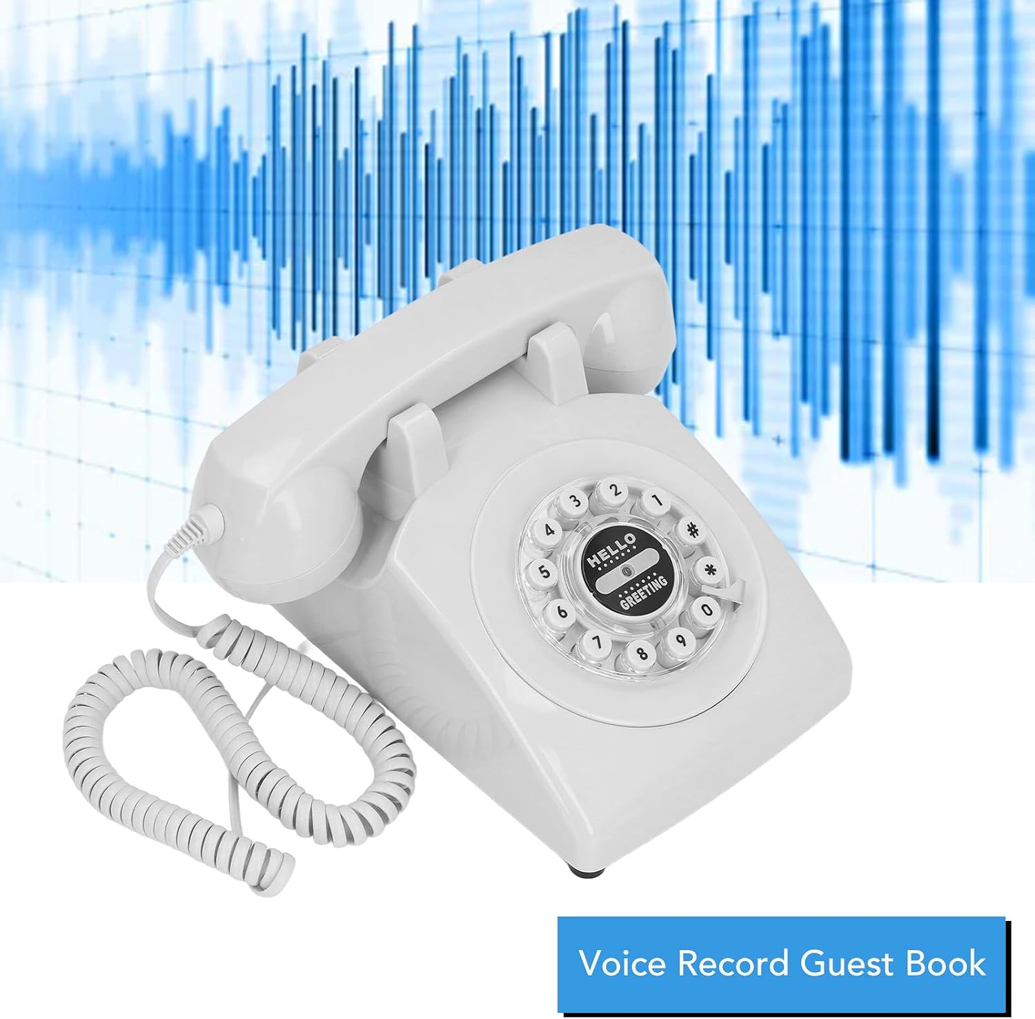 Audio Guest Book, 120 Hours Recording 8G Capacity Vintage Audio Guest Book Wedding Phone Record Customized Audio Messages Personalized Guest Book Telephone for Wedding Party