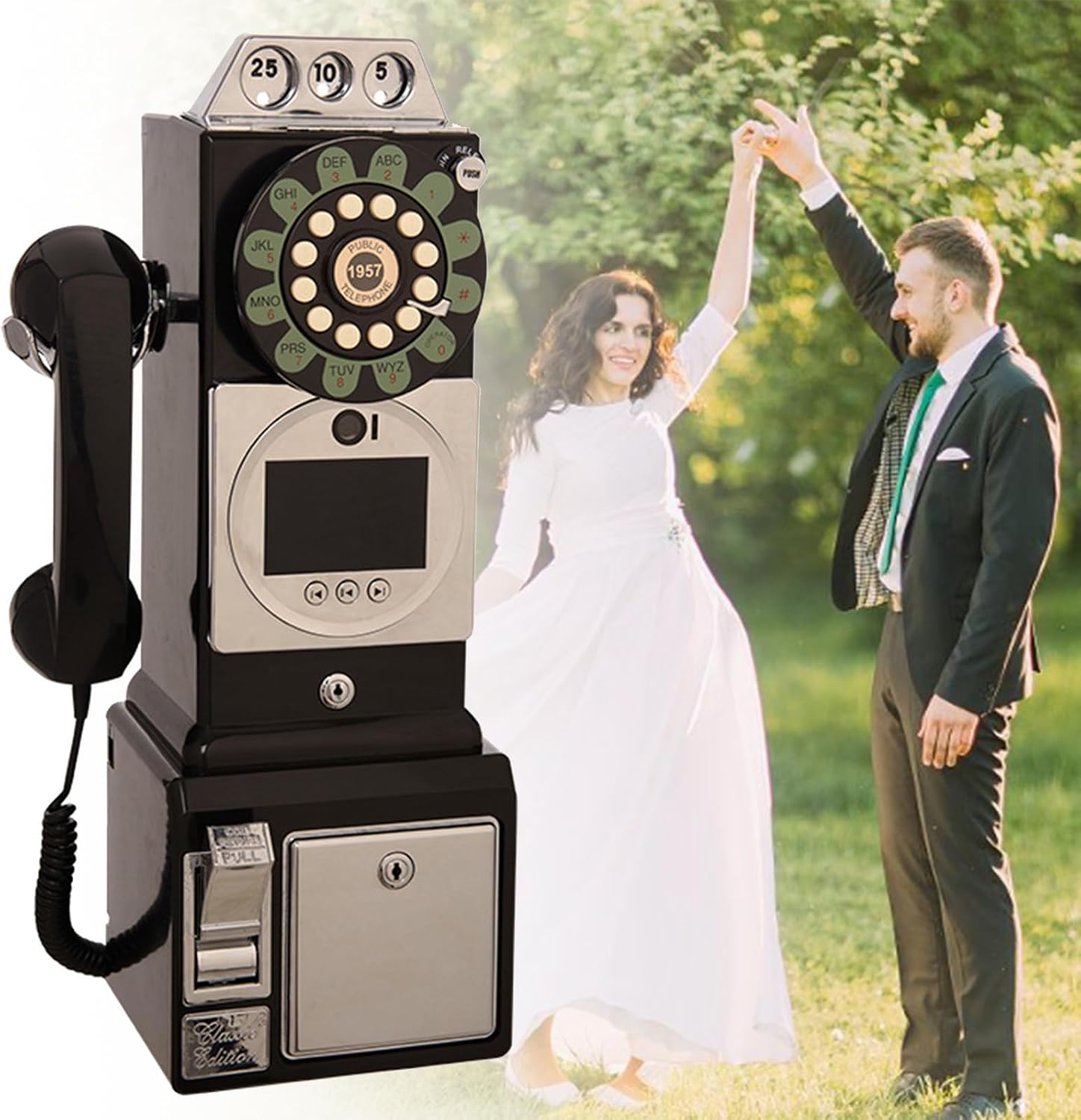Video Audio Guest Book Wedding Phone, Audio Phone Guestbook, Record Customized Video Audio Messages,Record Preserve Your Special Occasions,Black
