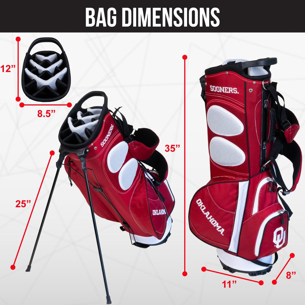Team Golf NCAA Fairway Golf Stand Bag, Lightweight, 14-Way Top, Spring Action Stand, Insulated Cooler Pocket, Padded Strap, Umbrella Holder & Removable Rain Hood