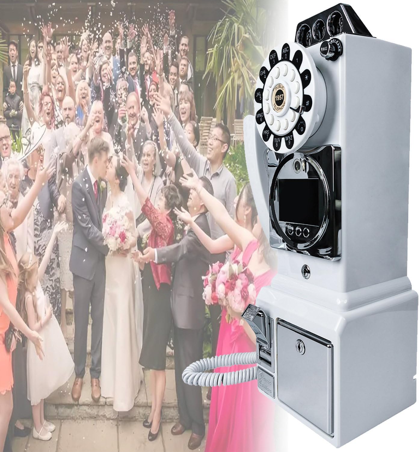 Retro Video Audio Guest Book,Video Audio Guest Book Wedding Phone,1080p Hd Video Phone Guestbook,Record Beautiful Moments,for Wedding/Parties/Ceremonies White-32G