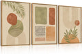 Large Boho Sage Green Framed Canvas Wall Art,Abstract Geometric Beige Wall Decor,Mid Century Modern Art Prints,Neutral Botanical Leaf Artwork for Living Room,Bedroom,Office -24'x36'x3
