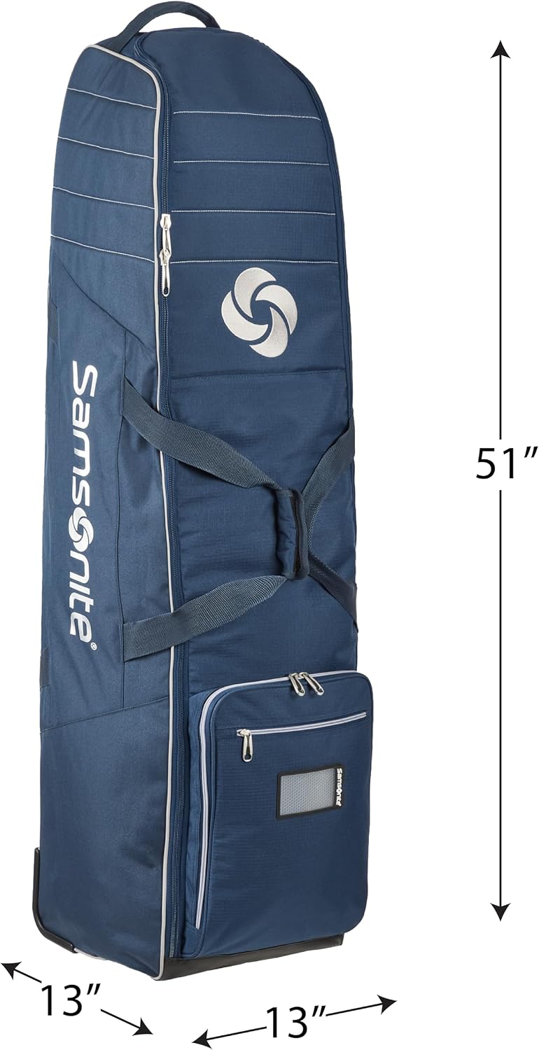 Samsonite Soft-Sided Golf Travel Bag with Wheels, Heavy-Duty 600D Polyester, Additional Top Padding, Shoe/Accessory Pocket, Foldable