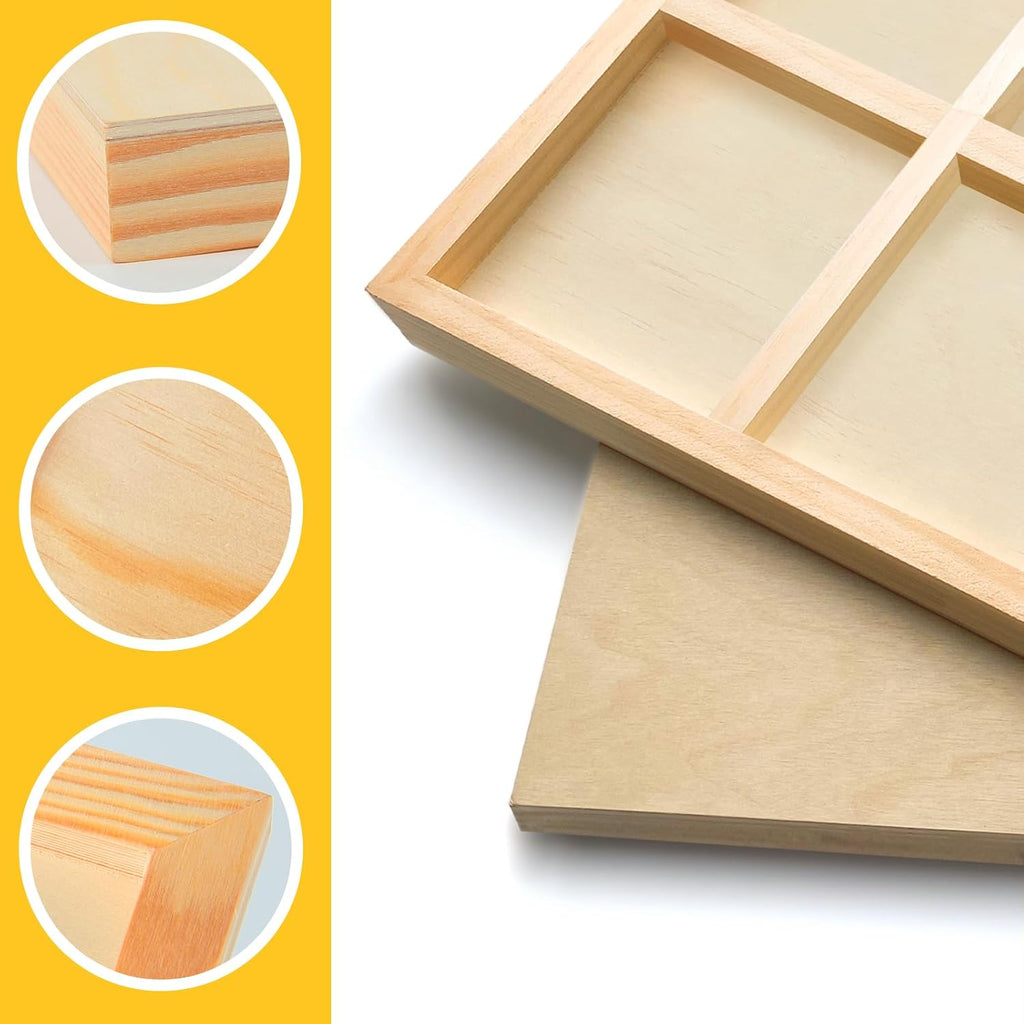 Falling in Art 2 Pack Unfinished Wooden Canvas Panels, 30x40 Gallery Birch Wood Panels Kit, 1 1/2' Deep Art Cradle Boards for Acrylic Painting, Pouring and Burning
